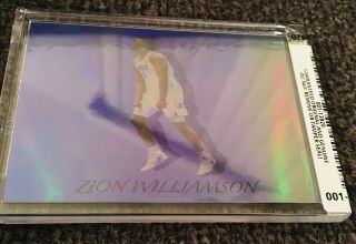 Zion Williamson BLUE REFRACTOR - - ENCASED 2