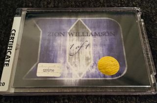 Zion Williamson BLUE REFRACTOR - - ENCASED 3