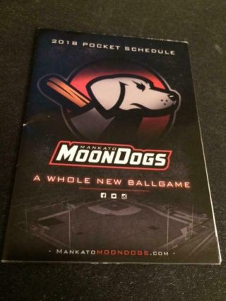 2018 Mankato Moon Dogs Baseball Pocket Schedule