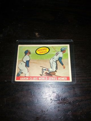 1959 Topps Hank Aaron Milwaukee Braves 467 Baseball Card Vg/ex