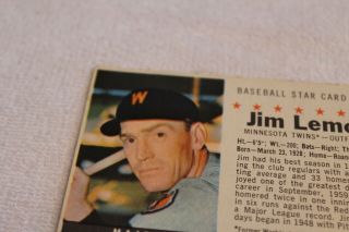 JIM LEMON SENATORS TWINS 1961 POST CEREAL BASEBALL CARD 93 HANDCUT (13) 2