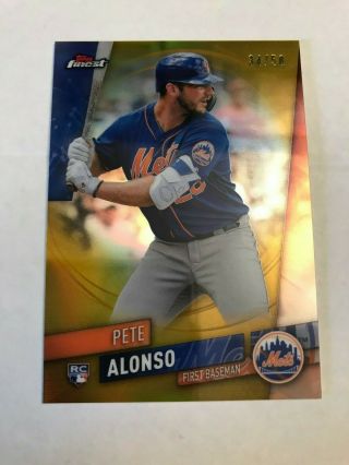 2019 Topps Finest Pete Alonso Rookie Gold Parallel /50