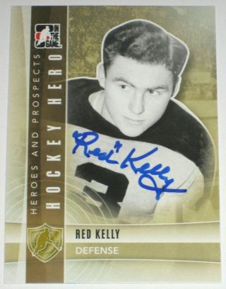 Red Kelly Signed 11 - 12 Itg Heroes Detroit Red Wings Card Autograph Auto