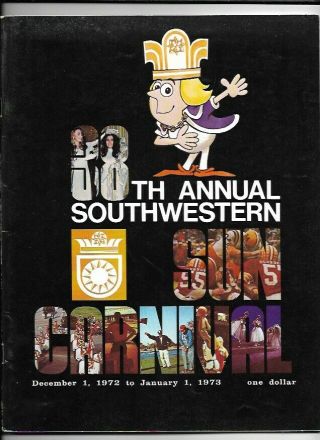 1972 Sun Bowl College Football Program Texas Tech V North Carolina