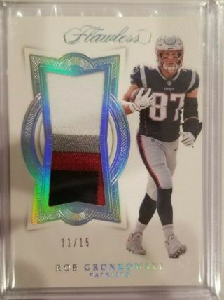 11/15 - Rob Gronkowski - 4 Color Jumbo Patch - 2018 Flawless Nfl Patriots Ssp
