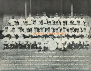 1966 York Yankees " Team Issued Mailer " Signatures 8x10 Team Photo = Mantle