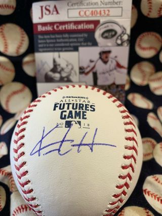 Milwaukee Brewers Keston Hiura Signed Autographed 2018 Futures Game Baseball Jsa