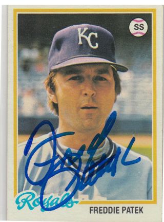 Freddie Patek (tough Autograph) 1978 Topps Kansas City Royals Signed Card Rare