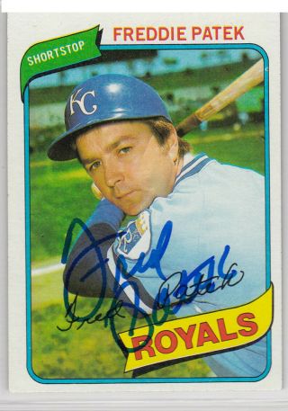 Freddie Patek (tough Autograph) 1980 Topps Kansas City Royals Signed Card Rare
