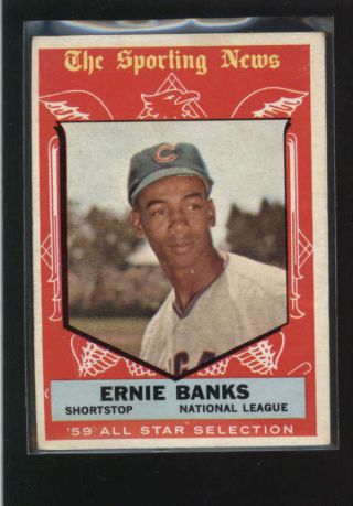 1959 Topps 559 Ernie Banks All Star Vg - Ex F4029
