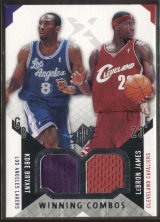 Kobe Bryant Lebron James 2004 - 05 Ud Spx Winning Combos Dual Jersey Relic Lakers