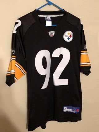 Pre Owned Reebok Pittsburgh Steelers Jersey James Harrison 92 Authentic Nfl 48