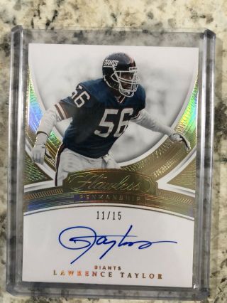 2018 Flawless Lawrence Taylor Penmanship On Card Auto 11/15 Ssp Giants