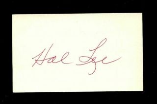Hal Lee Signed 3x5 Index Card (d.  1989) Phillies Braves Dodgers Autograph