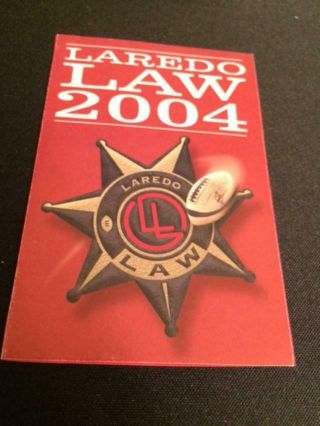 2004 Laredo Law Arena Football Pocket Schedule