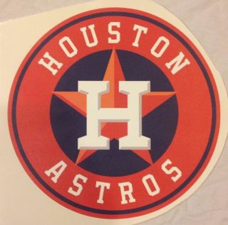 12 " X 12 " Circle Mlb Logo Houston Astros Fathead / Poster Wall Graphics Vinyl