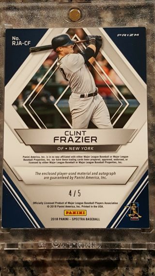 CLINT FRAZIER 2018 Spectra Auto Patch 4/5 Wow Ssp On Card Auto 4