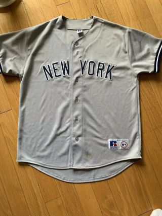 Russell York Yankees Baseball Jersey Size Medium Gray Blank