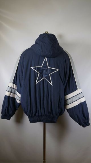 B5803 Vtg Starter Dallas Cowboys Nfl Football Full - Zip Jacket Size L