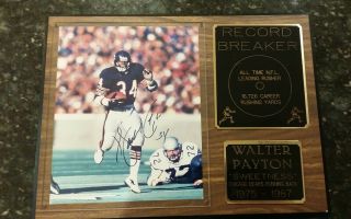 Walter Payton Autographed Signed 8x10 Photo Plaque Bears Hof Sweetness Galen