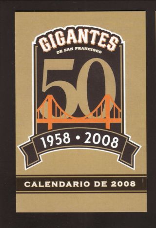 San Francisco Giants - - 2008 Spanish Pocket Schedule - - Klok