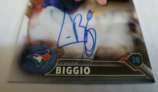 Cavan Biggio 2016 1st Bowman Draft Chrome ON - CARD Auto Bluejay ' s CALLED UP 2