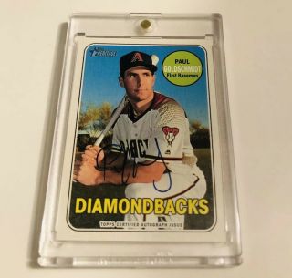 2018 Topps Heritage Real One Paul Goldschmidt Auto Blue On Card Sp