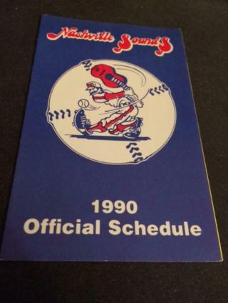 1990 Nashville Sounds Baseball Pocket Schedule Meadow Gold Version Reds Afiliate