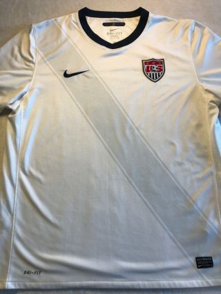 Authentic Nike Dri - Fit National Team Usa Mens Xl Soccer White World Cup Jersey C