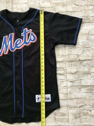 Majestic York Mets Mike Piazza Black Baseball Jersey Mens Size S 4