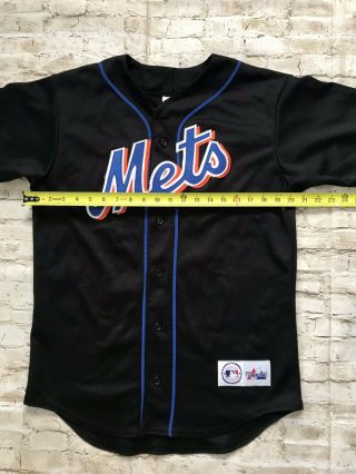 Majestic York Mets Mike Piazza Black Baseball Jersey Mens Size S 6