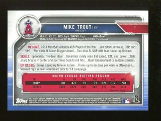2019 Bowman Gold Paper Mike Trout Angels 11/50 2