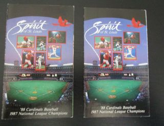 St.  Louis Cardinals Mlb Baseball Pocket Schedule 1988