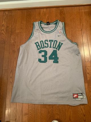 Mens Nike Boston Celtics Paul Pierce 34 Sewn Gray Grey Basketball Jersey 3xl,  2