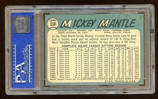 PSA 5 MICKEY MANTLE 1965 TOPPS 350 CARD PSA 03583016 YANKEES HOF 2