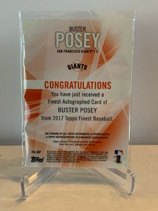 2017 Topps Finest Buster Posey Auto FA - BP Autograph SF Giants 2