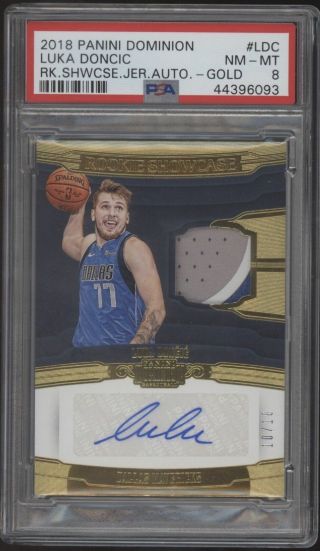 2018 - 19 Panini Dominion Luka Doncic 3 Color Patch Gold Rc Auto /10