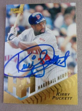 1996 Kirby Puckett Autograph Pinnacle Card - Guaranteed Authentic - Twins