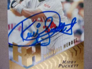 1996 KIRBY PUCKETT Autograph Pinnacle Card - Guaranteed Authentic - TWINS 2