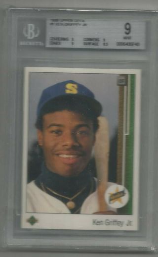 1989 Upper Deck Ken Griffey Seattle Mariners 1 Baseball Card Bgs 9