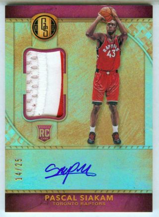 Pascal Siakam 2016 - 17 Panini Gold Standard Rookie Patch Auto Rc Rpa 14/25