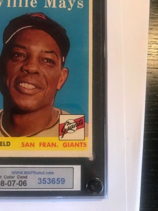 1958 Topps Willie Mays San Francisco Giants 5 Baseball Card 3