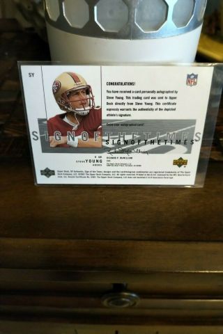 STEVE YOUNG 2001 UD SP Authentic Sign of the Times SOTT Auto 2