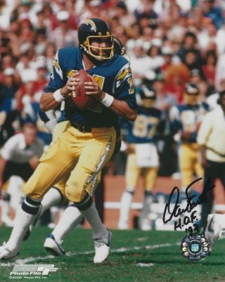Dan Fouts Hof San Diego Chargers Signed 8x10 Color Photo