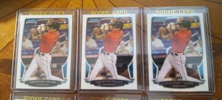 (9) CHRISTIAN YELICH 2013 BOWMAN CHROME ROOKIE CARDS 40 MILWAUKEE BREWERS LOOK 2
