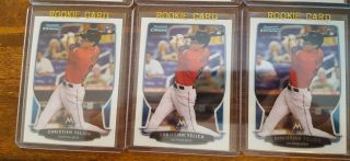 (9) CHRISTIAN YELICH 2013 BOWMAN CHROME ROOKIE CARDS 40 MILWAUKEE BREWERS LOOK 4
