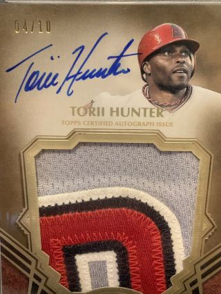 2019 Torii Hunter Tier One Prodigious Game Patch Auto 4/10 Angels 3