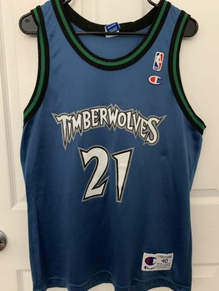 Kevin Garnett Minnesota Timberwolves Nba Basketball Champion Jersey Size M 40