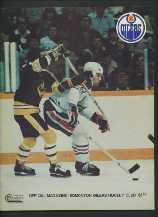 1978 - 79 Vintage Edmonton Oilers Wha Program Apr 8/79 Semenko Coverwayne Gretzky