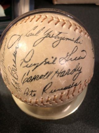 1960’s Boston Red Sox Stamped Autographed Baseball With Carl Yastrzemski,  Etc